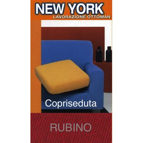 Copriseduta Divano New York Rubino - Tessuto Elasticizzato a Costine Antipilling - Made in Italy copriseduta 3posti cm. 180x60 (1/5)