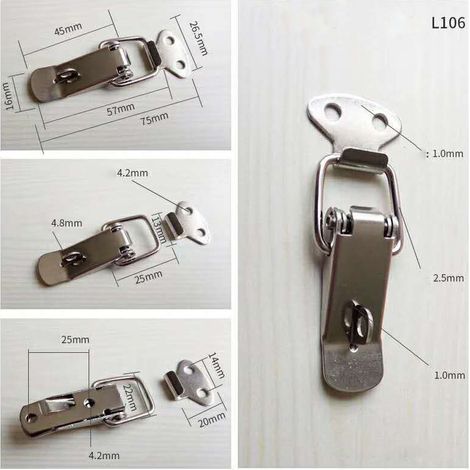 3 Stück L106 Flachmaulschnalle für Werkzeugkasten, Eisenschnalle, robuste Federflachmaulschnalle, Kofferbeschläge (1/5)