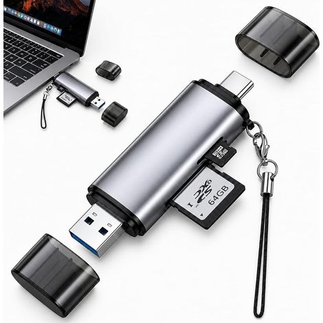 USB 3.0 SD-Kartenleser für SD-, Micro-SD-, SDXC-, SDHC- und UHS-I-Karten, 5 Gbit/s Dual-Slot-Speicherkartenadapter, kompatibel mit iPhone 17/16/15, MacBook, Galaxy S26, High Speed (1/5)