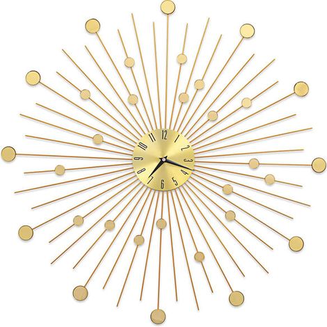 Horloge murale en métal, 70 cm, dorée (1/5)