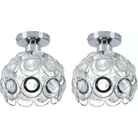 2pcs Plafonnier Moderne,Lampe de Plafond Industriel Vintage en Cristal Métal E27 Luminaire Plafonnier Rétro pour Salon (1/5)
