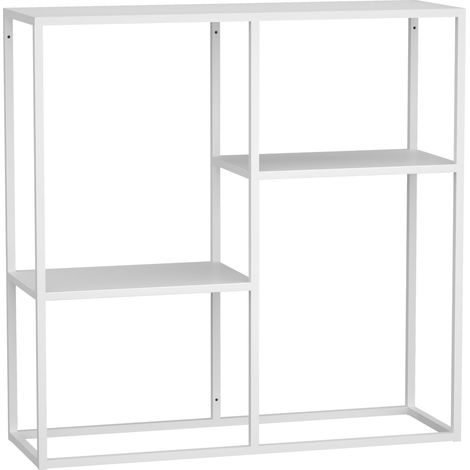 Consolle con 3 ripiani acciaio 80 x 80 x 26 cm bianco opaco 030008593