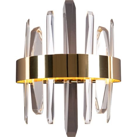 Applique murale dorée demi-lune cristal Prince LED 12W (1/4)