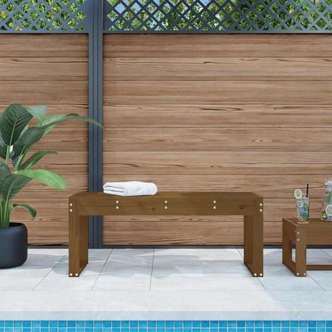 vidaXL Banc de jardin marron miel 110x38x45 cm bois de pin massif (1/5)