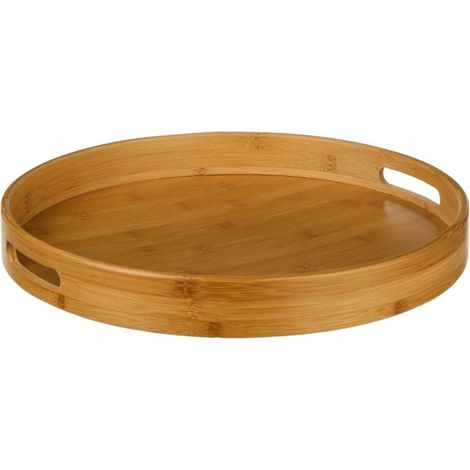 Plateau de Service Rond "Bambou" 40cm Naturel (1/4)