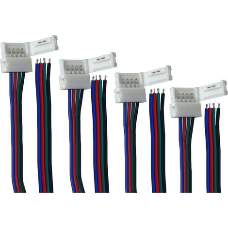 4 PZ Connettore 12mm Per Chiudere Striscia Led Smd RGB 5050 Senza Saldare