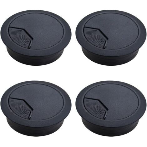 4 Pièces Couvercle Passe Câbles Fil Rond Ø60mm pour Encastrer sur Table de Bureau Organisateur de Cables