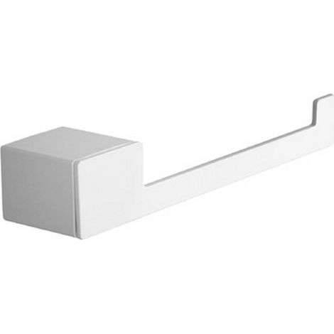 Porta rotolo gancio a destra in acciaio inox finitura bianca opaca NUEVO-B kamalu (1/2)