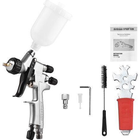HVLP 1.0mm Air Spray Gun with 250cc Cup – 360° Manual Spray Kit for Automotive, Furniture and Wall Repair (Ideal for DIY) – High Precision and Flow Control (1/5)