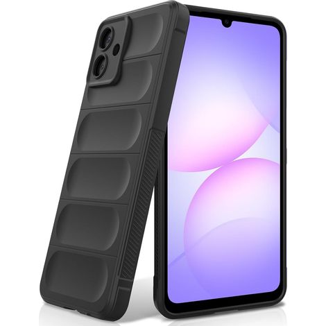Coque pour Samsung Galaxy A07, Étui Silicone Liquide Case avec Doublure en Microfibre Anti-Rayures en Fibre et Protection pour Caméra, Noir (1/5)