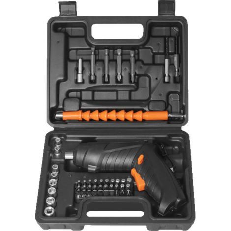 Tournevis électrique, tournevis sans fil rechargeable, kit perceuse-visseuse électrique, pistolet de vissage avec réglage du couple, poignée à 2 positions avec éclairage LED (1/5)