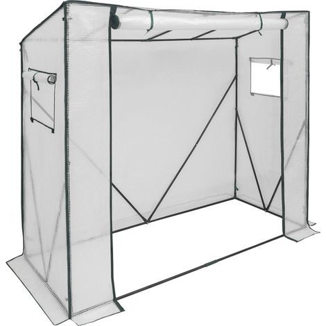 Gartengewächshaus aus PE und Stahl, weiß, 200 x 77 x 169 cm (1/5)