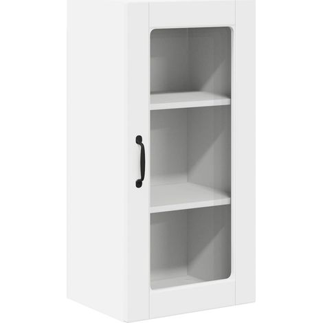 Maison Exclusive - Mobile in vetro da parete LUCCA Bianco 40 x 31 x 80 cm (1/5)