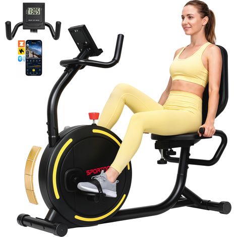 SPORTNOW Recumbent Exercise Bike with Bluetooth, App Connectivity, Wheels (1/5)