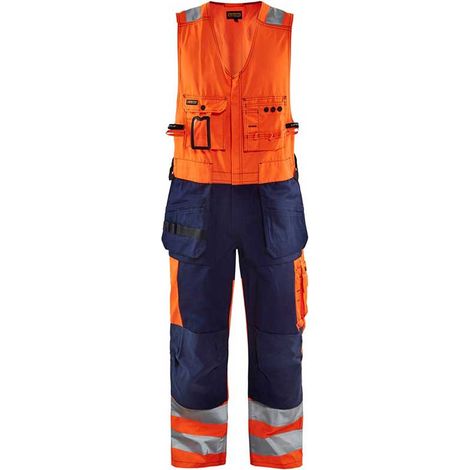 Combinaison de travail sans manches haute visibilité 2653 - Orange fluo/Marine 50C (1/4)