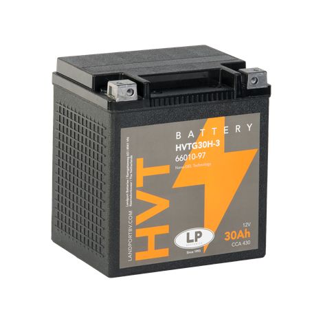 BATTERIA AL GEL LANDPORT HVTG30H-3 (MH HVTG30H-3) 12V 30AH 166X130X175 PESANTE V-TWIN SENZA MANUTENZIONE - A FONDO LIQUIDO (CORRENTE DI AVVIAMENTO AUMENTATA 430A) (2) - SOSTITUISCE GHD30HLBS L (GHD30H