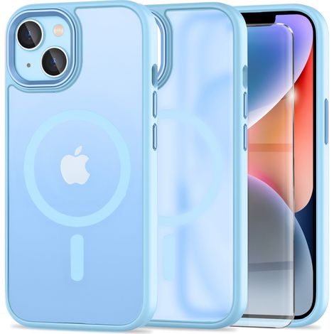 Custodia per iPhone 14, MagSafe, erbord Matt Case, Blu + Pellicola protettiva per lo schermo (1/5)