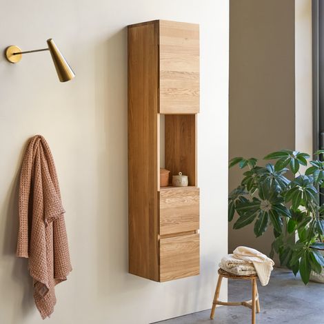 Tikamoon Nova Colonne de salle de bain en chêne H 147 cm × L 30 cm × P 30 cm (1/5)