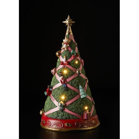 EDG Enzo De Gasperi Albero Di Natale Pino Poly Con LED H46 cm Verde Rosa