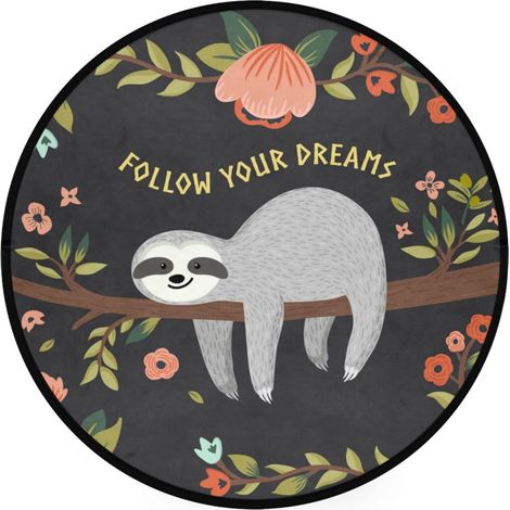 1 Tapis rond, antidérapant, mousse à mémoire de forme, ultra-absorbant, pour salon chambre cuisine (1/5)