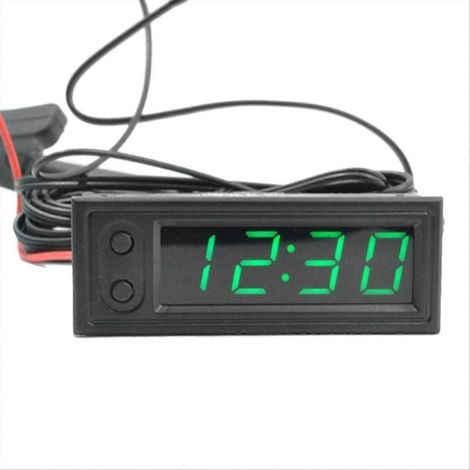 Horloge de voiture universelle numérique automobile verte (1/5)