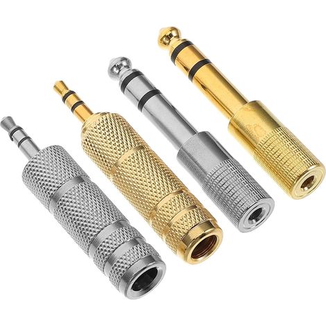 Adaptateur Jack Audio pour Microphone 4 Pièces Conversion Bidirectionnelle 6,5mm vers 3,5mm et Métal (1/5)