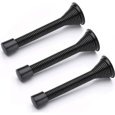 Pair Lot de 3 butées de porte à ressort de 85 mm, butées de porte à ressort murales pour protéger les murs et les portes.