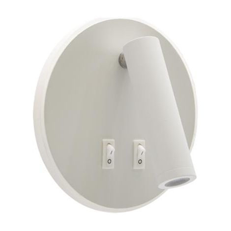 Lampada da parete regolabile bianca 720lm IP20 otello LED C 6W 3000K + 3W 4000K Ideus 03722 (1/3)