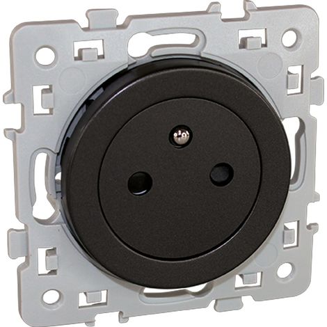 Prise 2P+T 16A affleurante NF - SQUARE Anthracite - Eur'Ohm