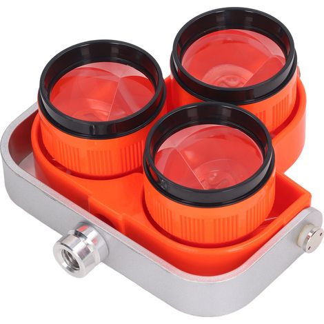 Totalstationsprisma mit 3 Köpfen, optisches Glasprisma für Vermessung, Entfernungsmessung und Kartierung, 64 mm effektiver Durchmesser (1/5)