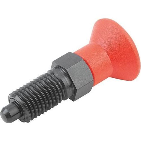 KIPP Arretierbolzen GR.9 M06x0,75 D3 Form A Stahl Rastsnut Kontermutter (1/3)