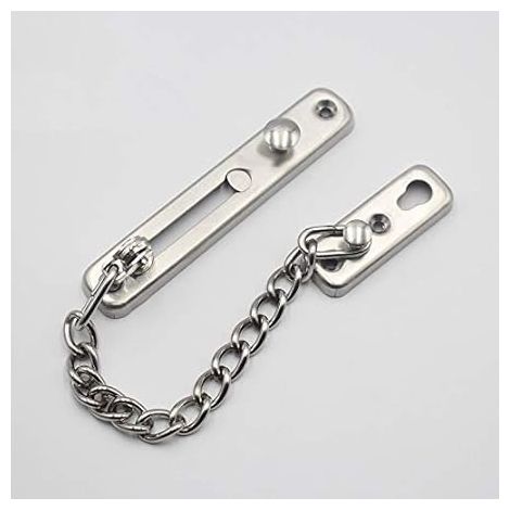 Chaîne de porte Porte d'appartement Serrure de chaîne de porte - Chaîne de sécurité en acier inoxydable Garde Ressort Antivol Presse Robuste Verrou poli Vis Garde Accessoire
