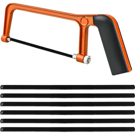 Petite scie à métaux,à main,mini scie à main,pour métal,bois,plastique,avec 6 lames interchangeables (1/5)