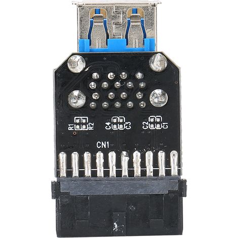 USB 3.0 19-Pin auf 2-Port-Adapter, schwarzes ABS, für Computerzubehör (1/5)