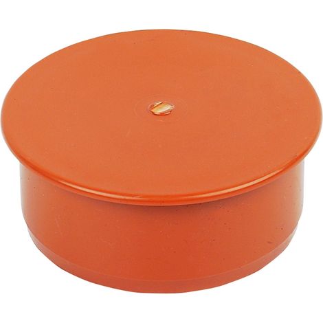 FloPlast 110mm Socket Plug for Underground Drainage - Terracotta (1/2)