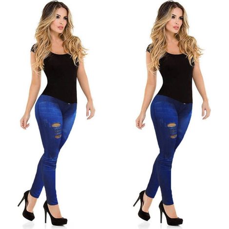 Jeans Déchirés Pour Femmes Jeans Amincissants Leggings En Couleurs Claires Et Foncées (1/5)