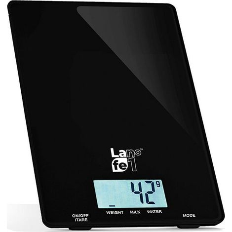 LAFE WKS001.1 BÁSCULA DE COCINA ELECTRÓNICA CON DISEÑO SLIM Y GUANTE (NEGRO) LAFWAG44594 (1/5)