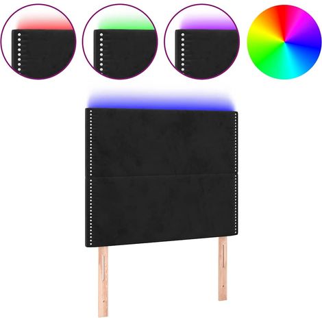 Maison Exclusive - Cabecero con luces LED terciopelo negro 100x5x (1/5)