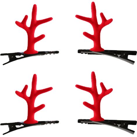Pince À Cheveux Noël - Accessoire Bois De Renne - Pour Fête Et Célébration - Lot De 2 Pièces (1/5)