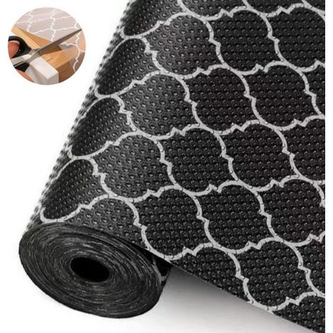Revêtement pour placards de cuisine, hydrofuge et oléofuge, sans adhésif, en EVA imperméable pour tiroirs et placards, durable et facile à découper. (1/5)