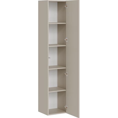 Mobile Colonna Chiari, 4 Ripiani, Un'anta, Supporta Fino a 3 kg per Ripiano, 35x32x168h cm Beige