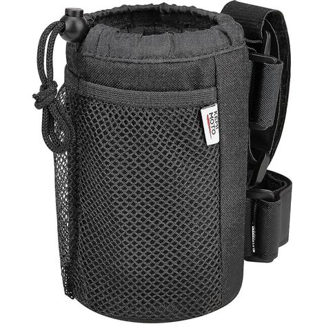 Porte-gobelet pour fauteuil roulant, porte-boisson universel, porte-bouteille avec poches en filet, noir (1/5)