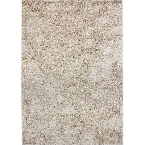Tapis shaggy beige 133x190 cm – Toucher laine extra-doux – Épaisseur 20 mm – 100% polypropylène – Facile à entretenir – Thedecofactory