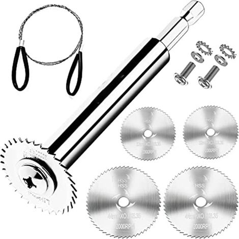 PVC-Rohr-Innenschneider mit 6,35-mm-Sechskant-, 32-mm- und 44-mm-Rohrschneider für Sanitärinstallationen, mit Drahtsäge (1/5)