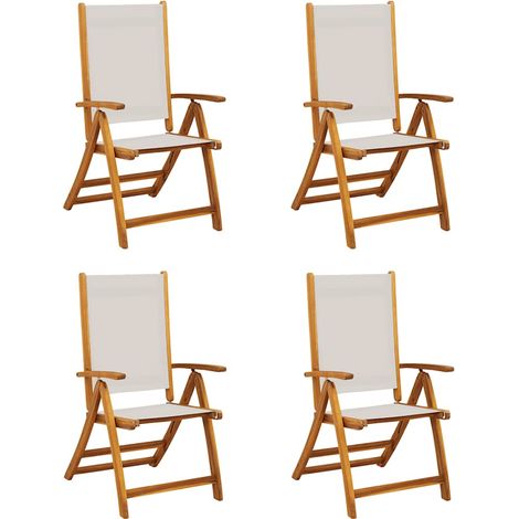 Maison Exclusive - Sedie da Giardino Pieghevoli 4 pz Massello d'Acacia e Textilene
