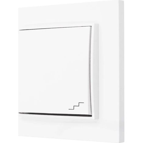 Interrupteur d'escalier avec cadre Karlik Mini, couleur blanche (1/5)