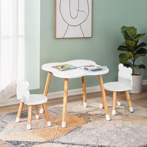 Ensemble table et chaises enfant blanc en MDF 56 x 56 x 50 cm (1/5)
