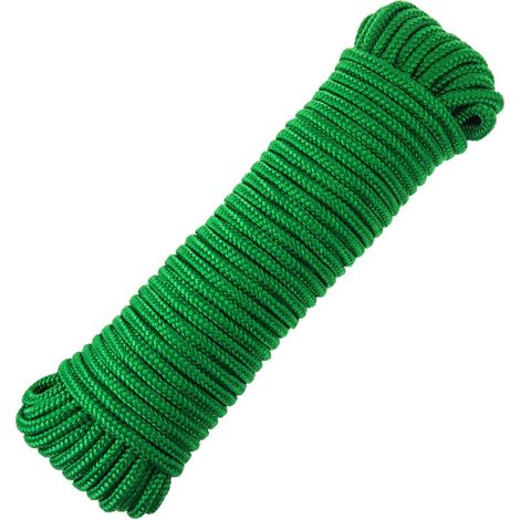 Corde tressée à fils multiples PP 20 m x 6 mm verte (1/5)