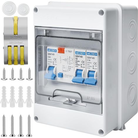 IP65 Wall Security Enclosure, Wall Distribution Board with Fi Switch, AC 32A Wall Distribution Board, Distribution Box with Inner Housing, Separation Switch (1/5)