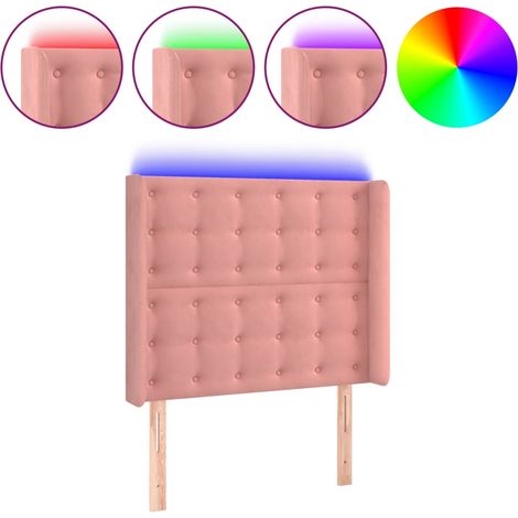 Maison Exclusive - LED Kopfteil Rosa 103x16x118/128 cm Samt